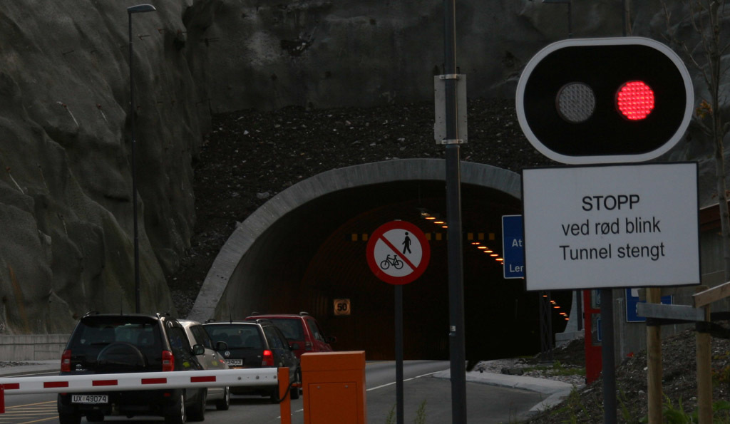 tunnel rødt lys